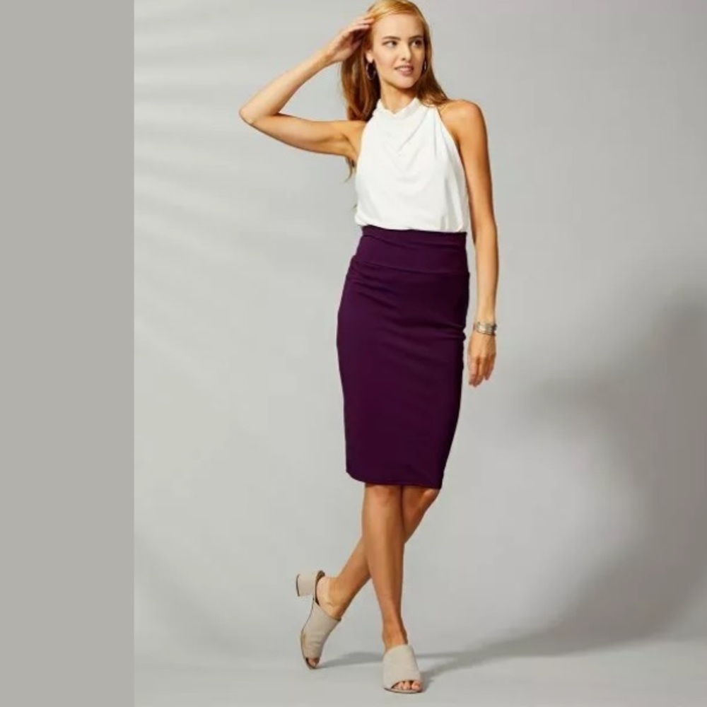 Vky&Co Purple Tummy Control Pencil Skirt Size 2X